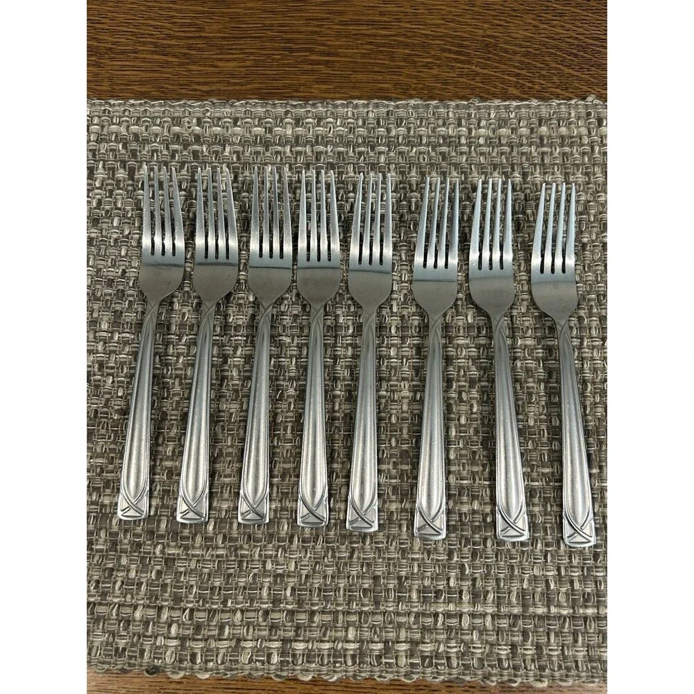 Cambridge Crossroad Sand Stainless Steel Dinner Forks Set Of 8 Flatware